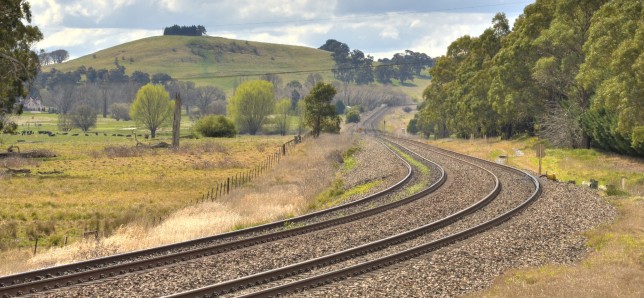 Looking towards Moss Vale from Gatehouse Lane. The straight part of the existing alignment will be used by Hot Rails.