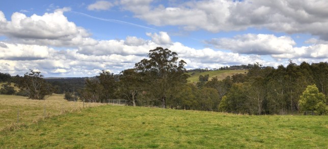 View towards Bundanoon from Rockleigh Road, showing the terrain the Werai Viaducts will have to traverse.