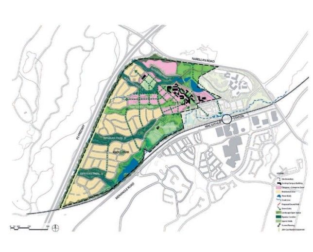UWS Campbelltown masterplan showing residential development. Source : Campbelltown City Council