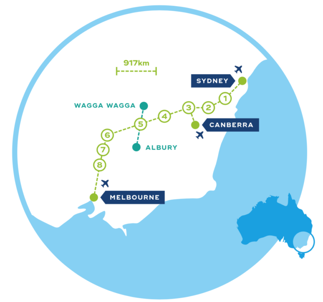 CLARA's proposed route, along with eight potential new cities. Image from CLARA website.